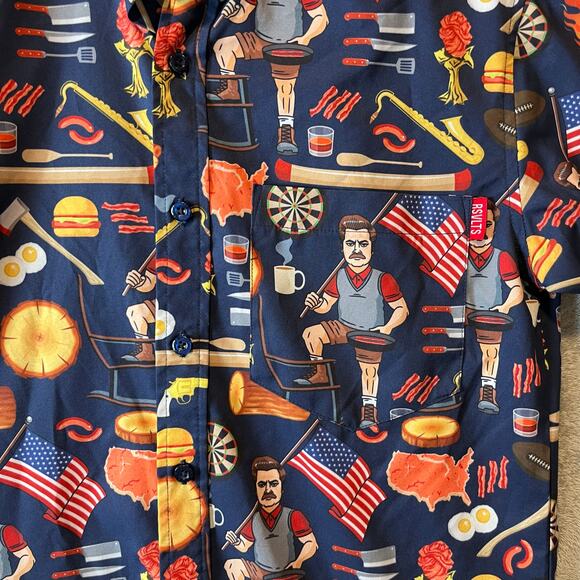 RSVLTS Breakfast Balls Men's Ron Swanson's Shirt of Greatness‎ XS Parks and Rec - Picture 4 of 6